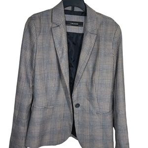 ZARA Gray Plaid Long Sleeve Single Button Blazer Size 4